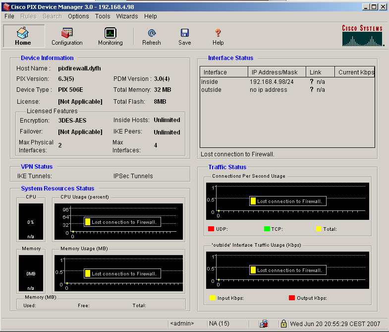 Cisco PIX 506E BUN K9 Firewall VPN 3DES 6.3 PDM PIX 506